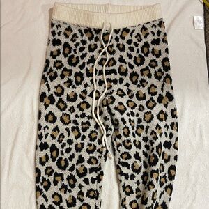 Anthropologie Leopard Print Knit Joggers